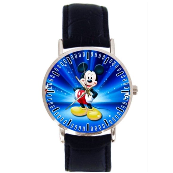 Mickey Mouse Leather Analogue Watch NWT - Picture 1 of 8